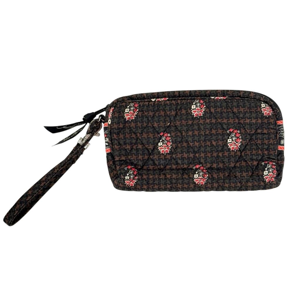 Vera Bradley Women's Brown Houndstooth & Floral Lucy Handbag & Wallet Retired - Picture 9 of 13